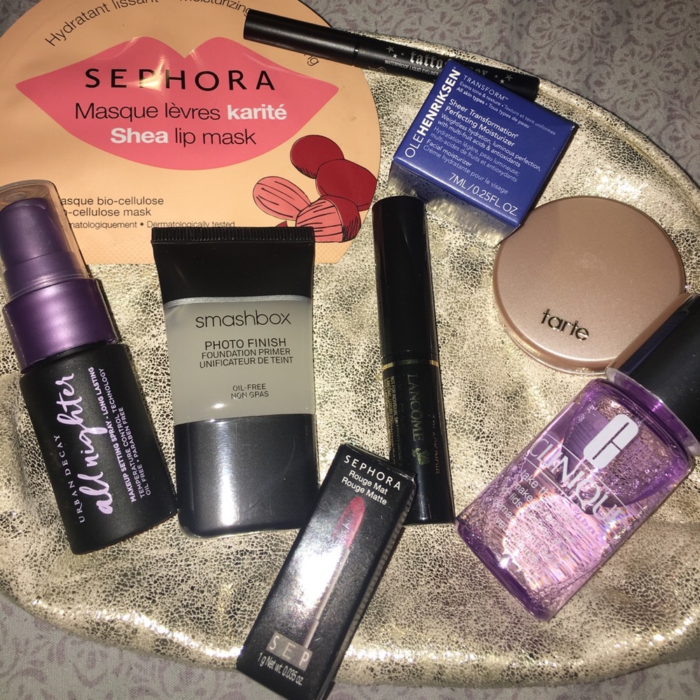 Sephora lip mask and sample bag! All brand new!
